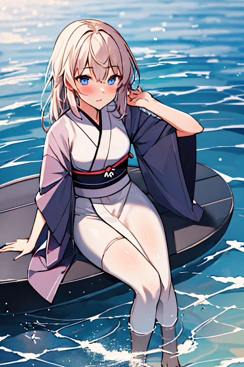 best quality,8k,1girl,solo,kimono,water,