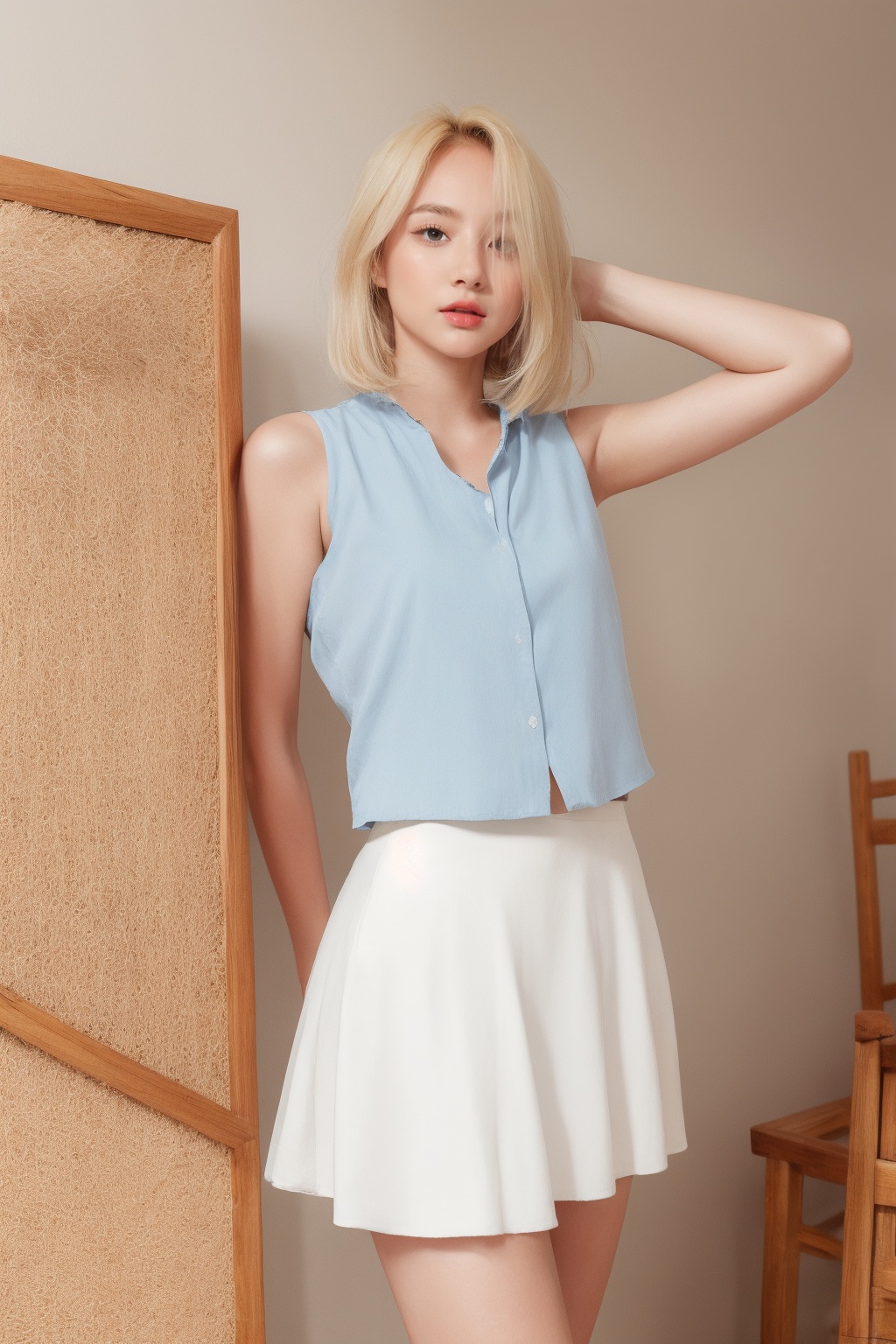 anselma,  blonde hair,  medium hair on Tensor.Art