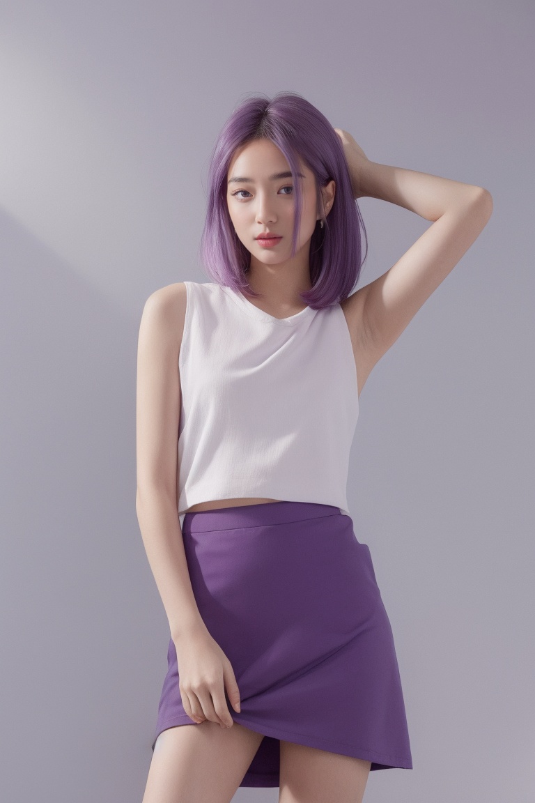 anselma,  purple gradient hair,  medium hair on Tensor.Art
