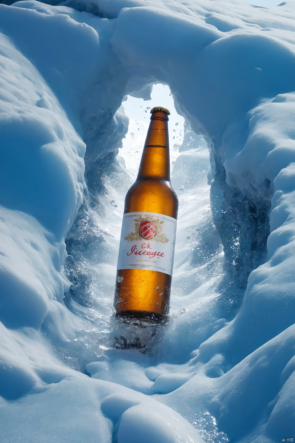  absurdres,incredibly absurdres, beer, snowfield