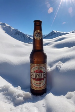  absurdres,incredibly absurdres, beer, snowfield