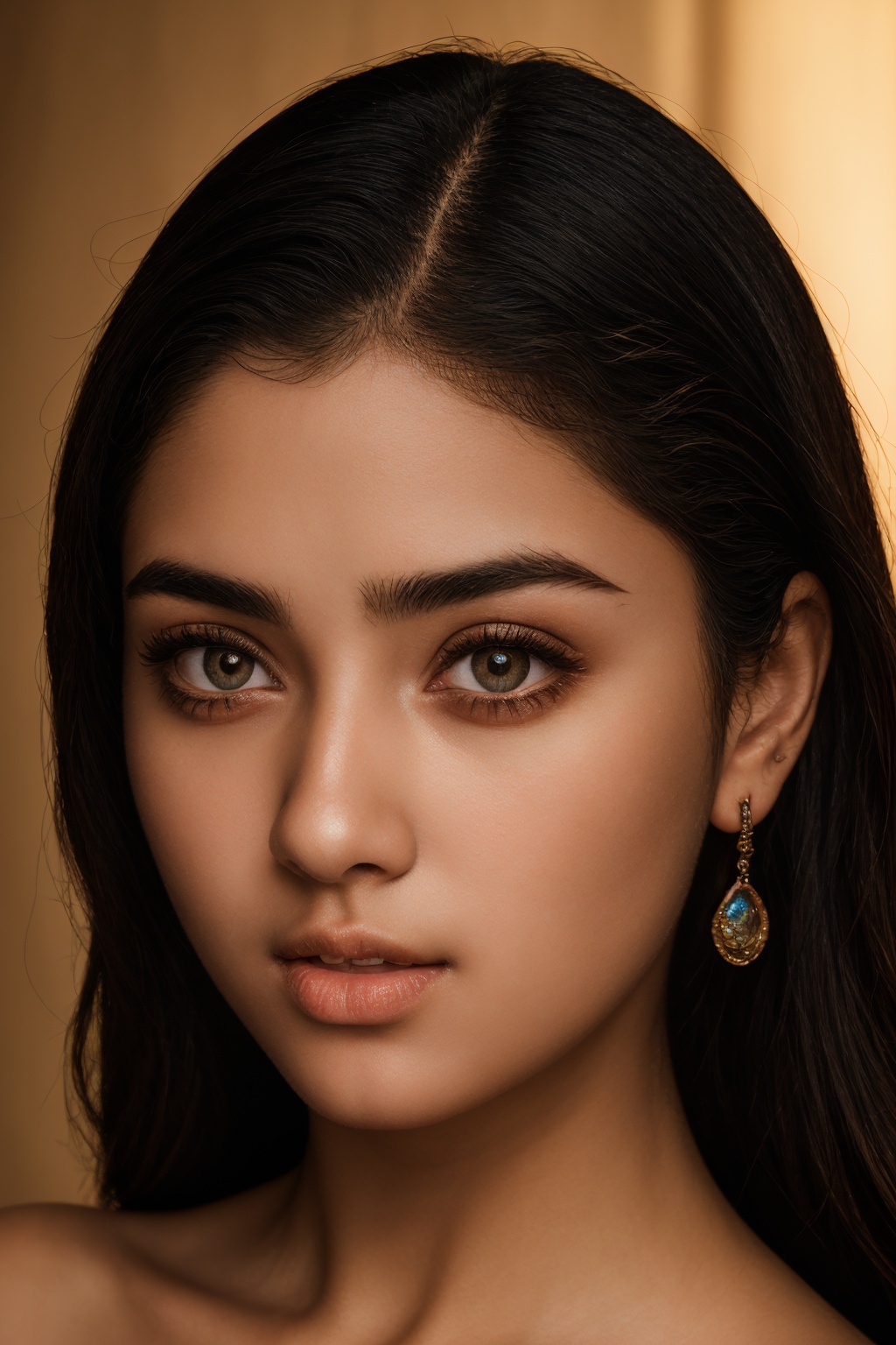 Raw photo of (15 year Beautiful young girl:1.1) (best quality, highres, ultra-detailed:1.2), vibrant colors, glowing dimond, glowing eyes, realistic Raw photo, realistic lighting,  exotic beauty, mesmerizing eyes, girl,most beautiful girl