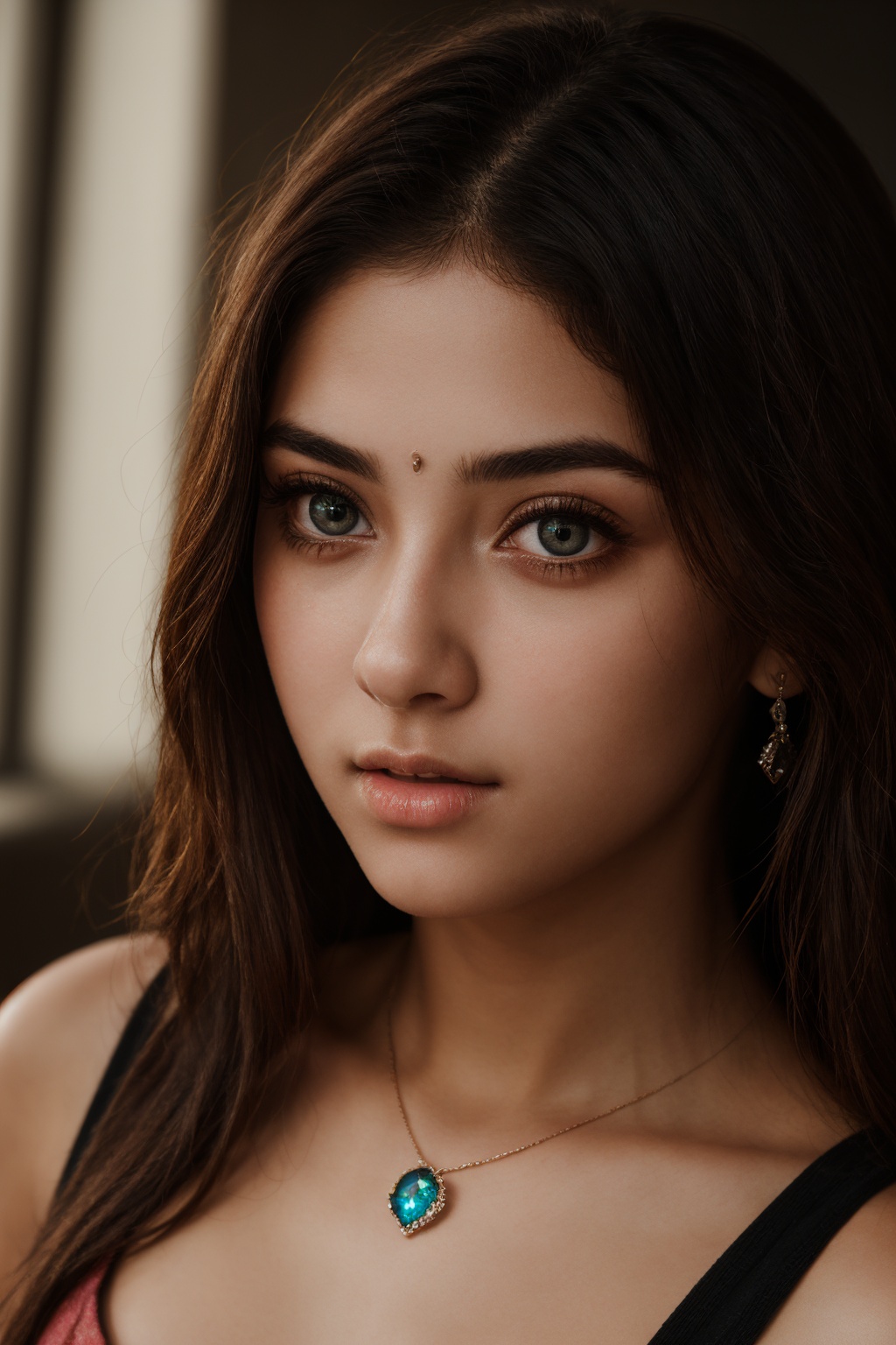 Raw photo of (15 year Beautiful young girl:1.1) (best quality, highres, ultra-detailed:1.2), vibrant colors, glowing dimond, glowing eyes, realistic Raw photo, realistic lighting,   exotic beauty, mesmerizing eyes, girl,most beautiful girl