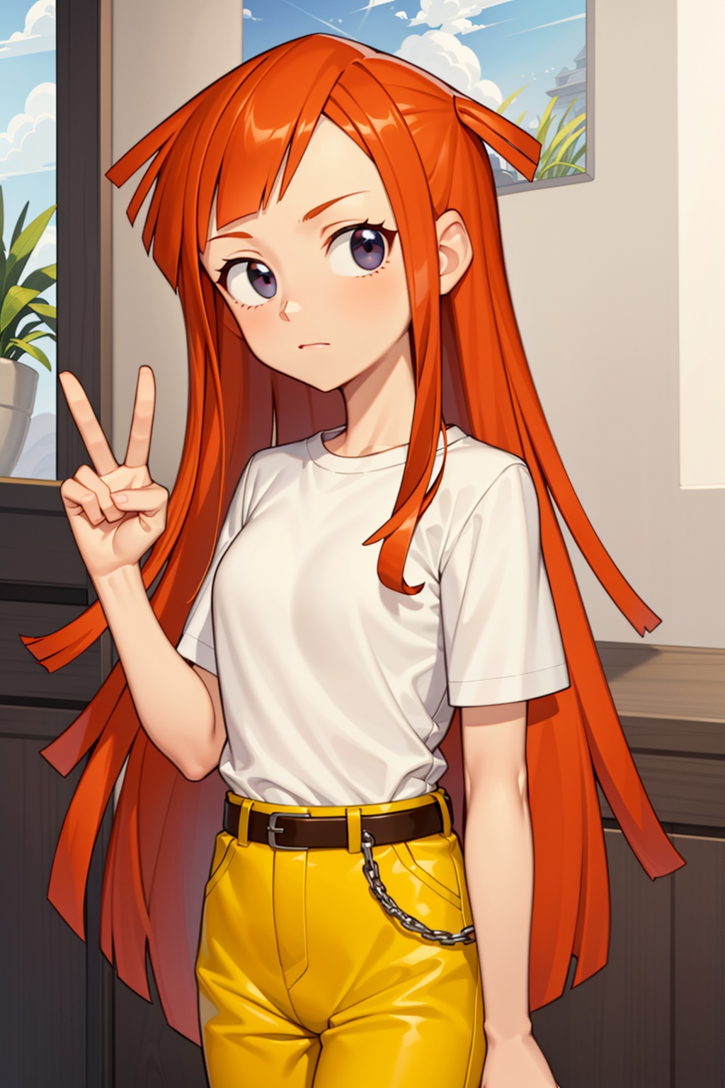 1girl,  solo,  peace on Tensor.Art