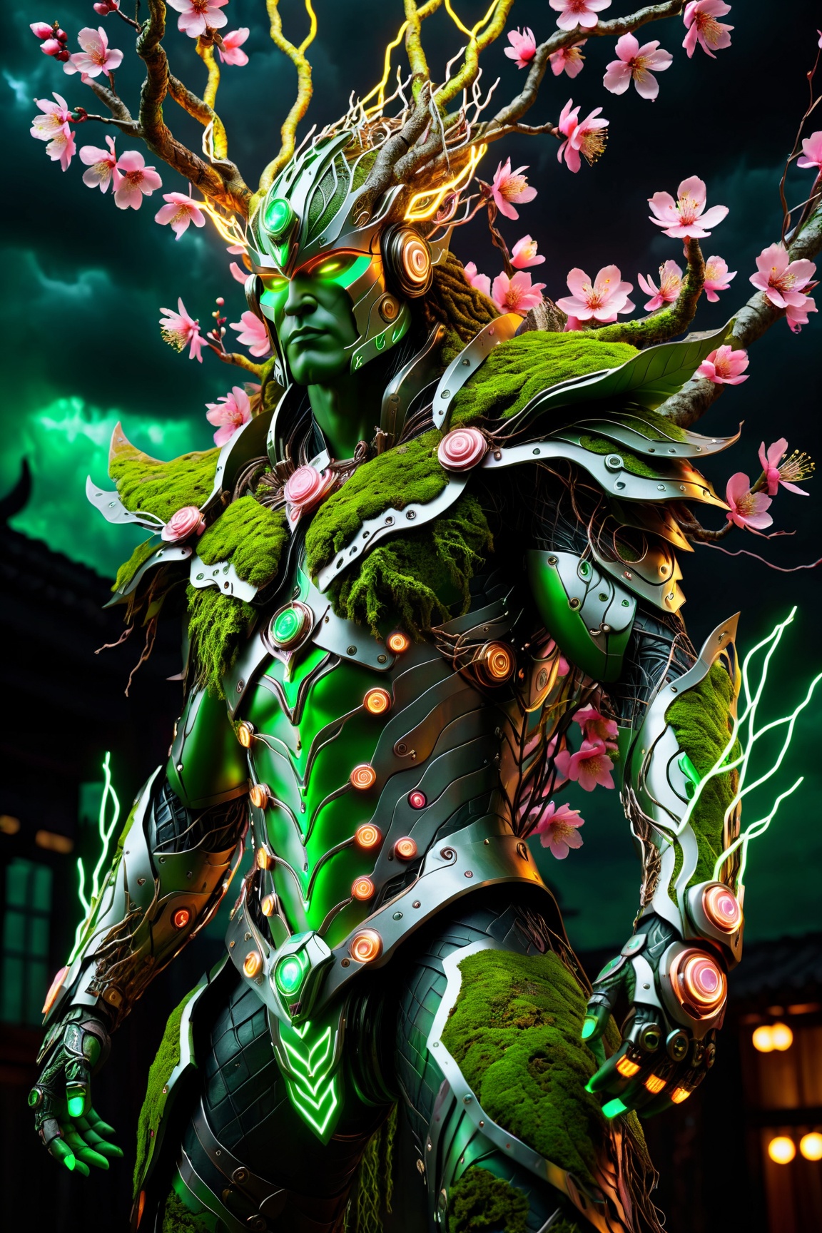 (The king),  (Cyberpunk Treeman),  metal leaves on Tensor.Art