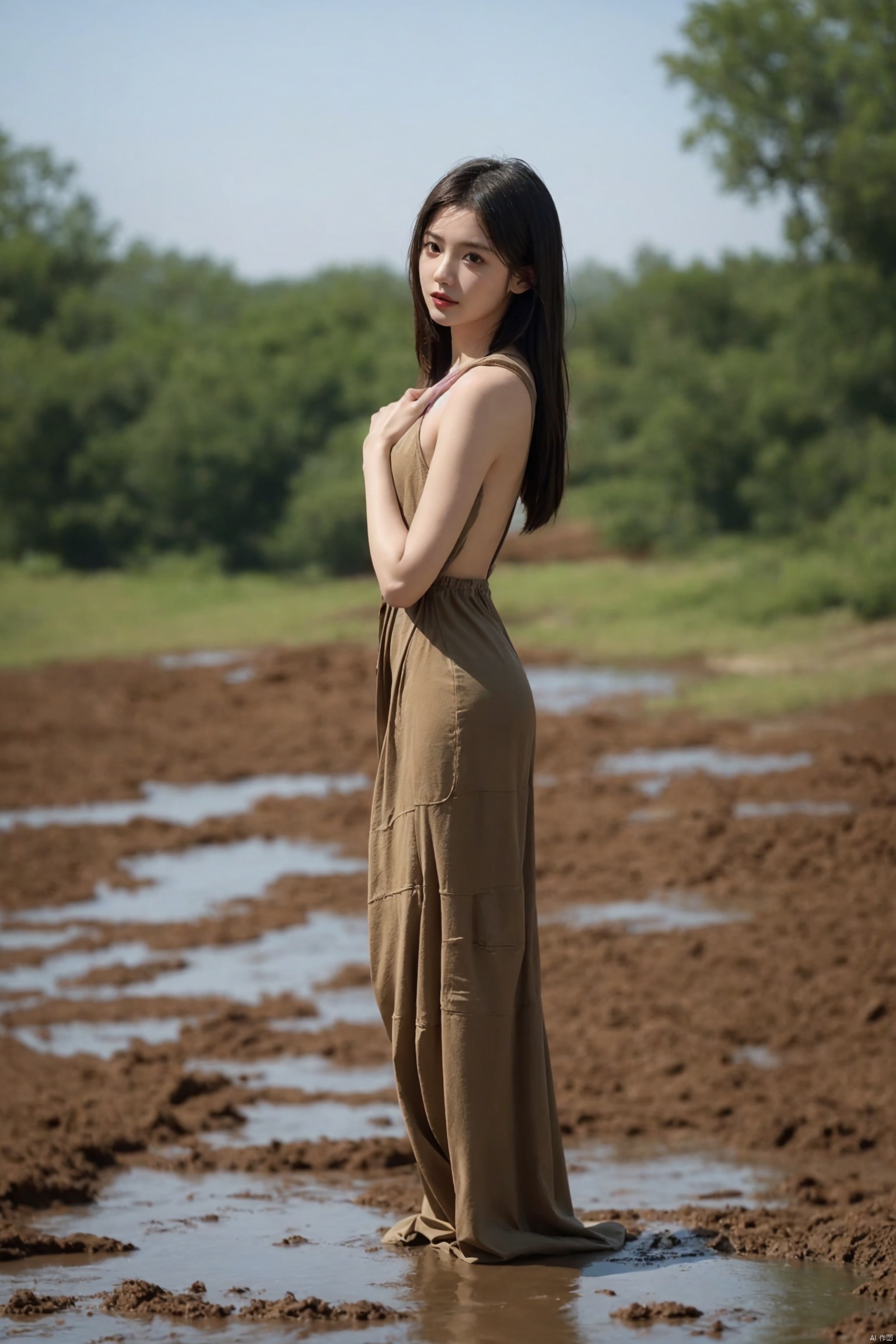 Bestquality,8k,(((masterpiece))),((bestquality)),(full_body:1.2), solo, Be covered in mud