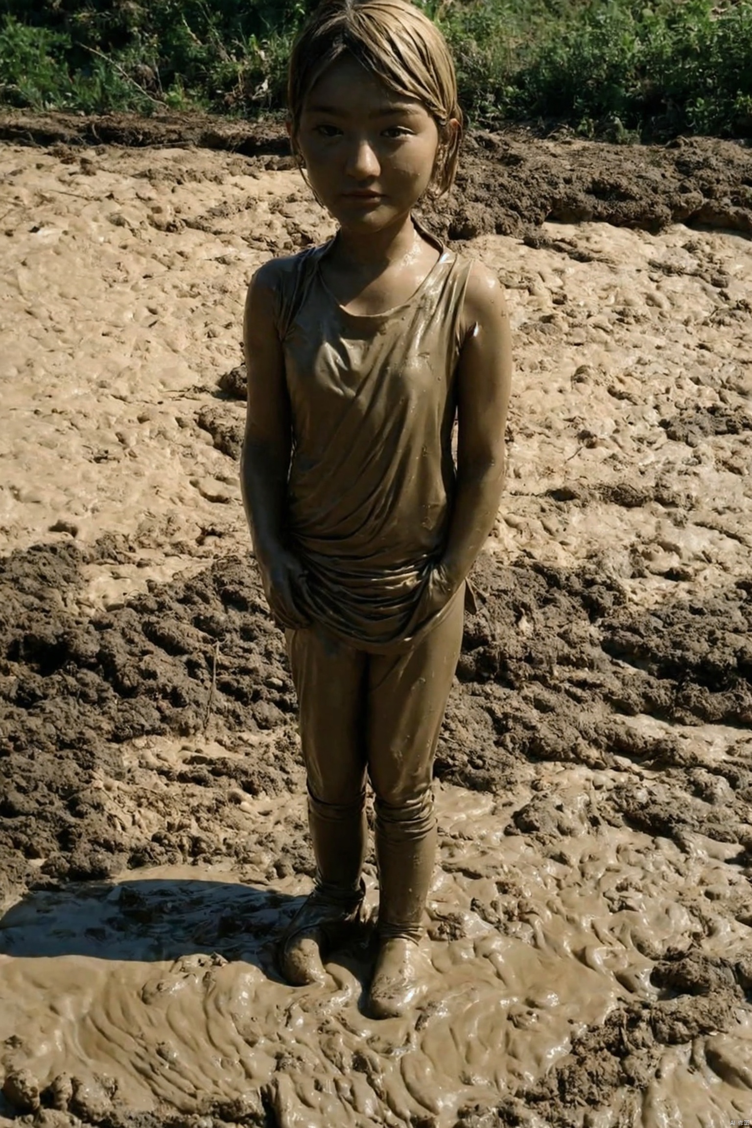 Bestquality,8k,(((masterpiece))),((bestquality)),(full_body:1.2), solo, Be covered in mud