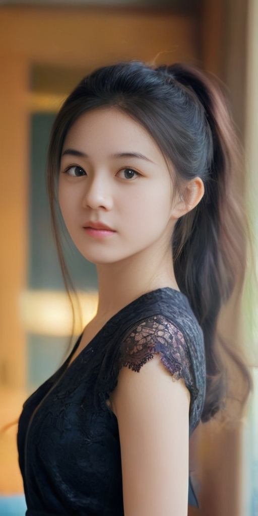 ((Generate hyper realisticimage of a stunning 20 year old girl,  )) rich intrincate detailed,  black lace dress on Tensor.Art