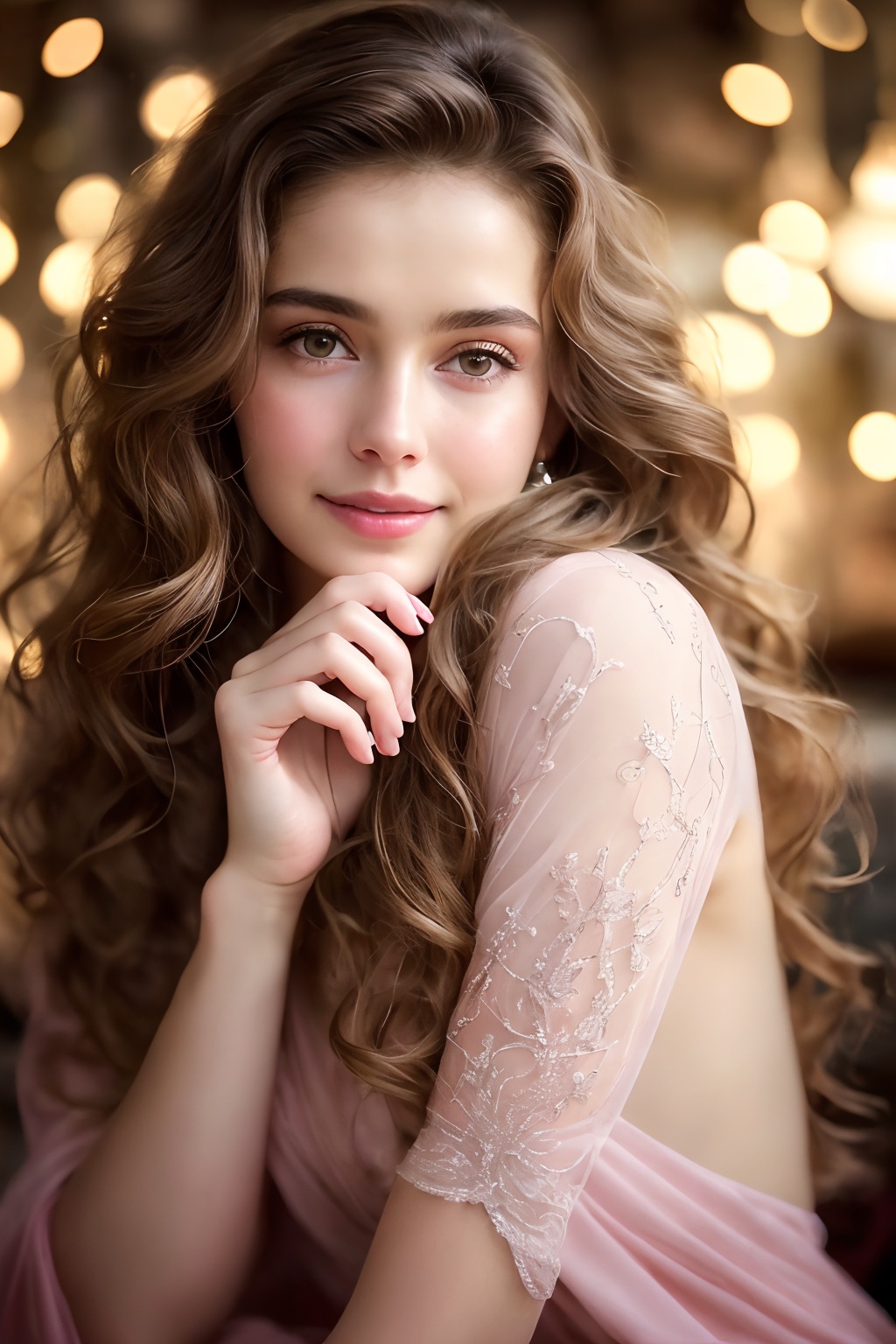 closeup face,  stunningly beautiful (((extremely innocent face ))),  wild hair on Tensor.Art