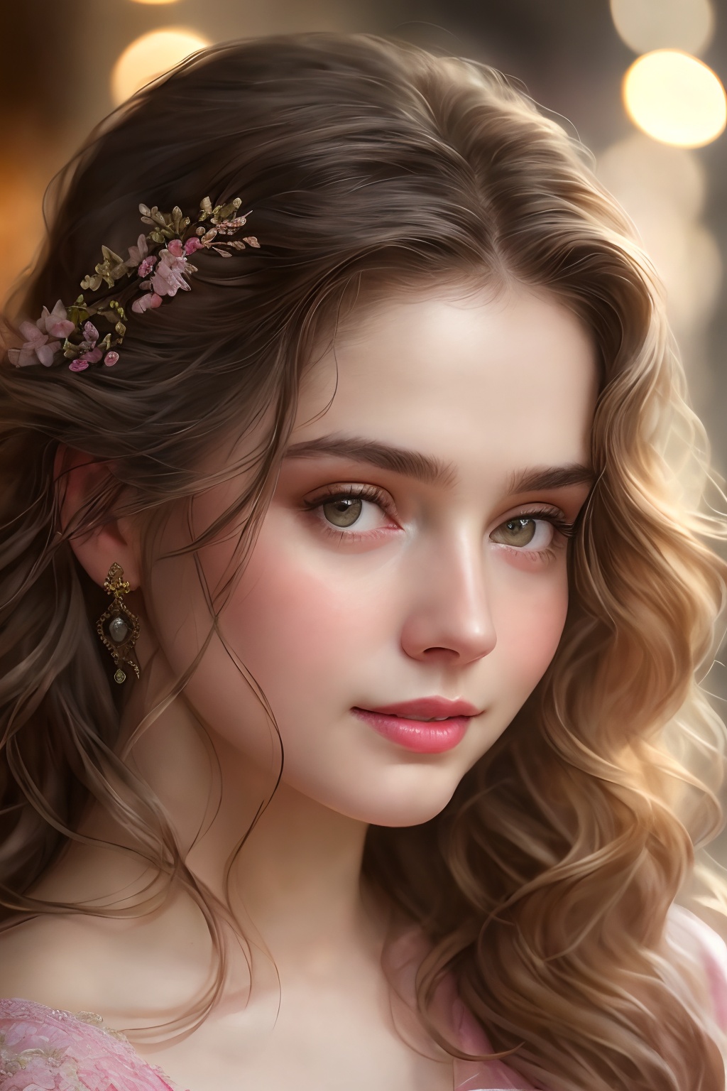 closeup face,  stunningly beautiful (((extremely innocent face ))),  wild hair on Tensor.Art