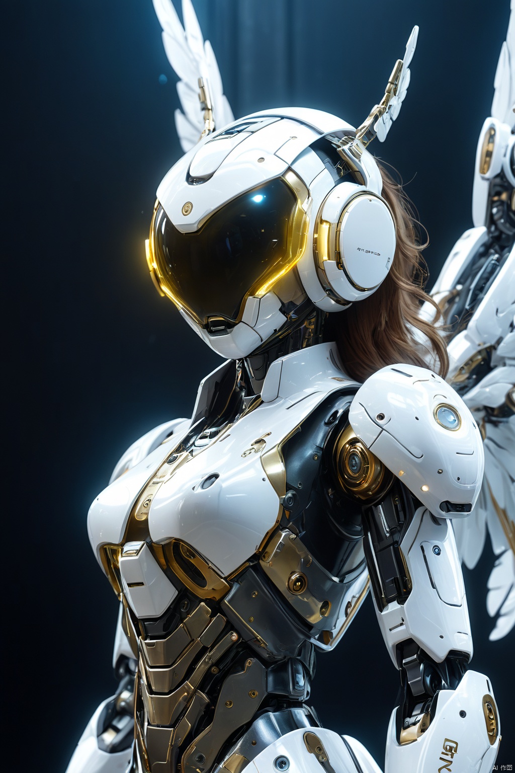  ,bailing_robot,robotics,machine_robo,close-up shot side view of a woman wearing futuristic transparent VR device with glowing lights on the VR device looking upwards,highly detailed,ultra-high resolutions,32K UHD,machine_robo,(cat ears:0.6),weapon,future technologies,Partial texture of a metal robot,solo,weapon,Matte Metal,(wings:0.6),wire,
(ink art, ink illustration, ink, rough:1.1),(flowing lines),dreaming,dreams,sleeping,eyes closed,a white abstract design with a bird on it's back end and a long tail,A metal robot with delicate mechanical patterns,gradient,Partial texture of a metal robot,Technological Fantasy, MECHA ANGEL SOLDIER