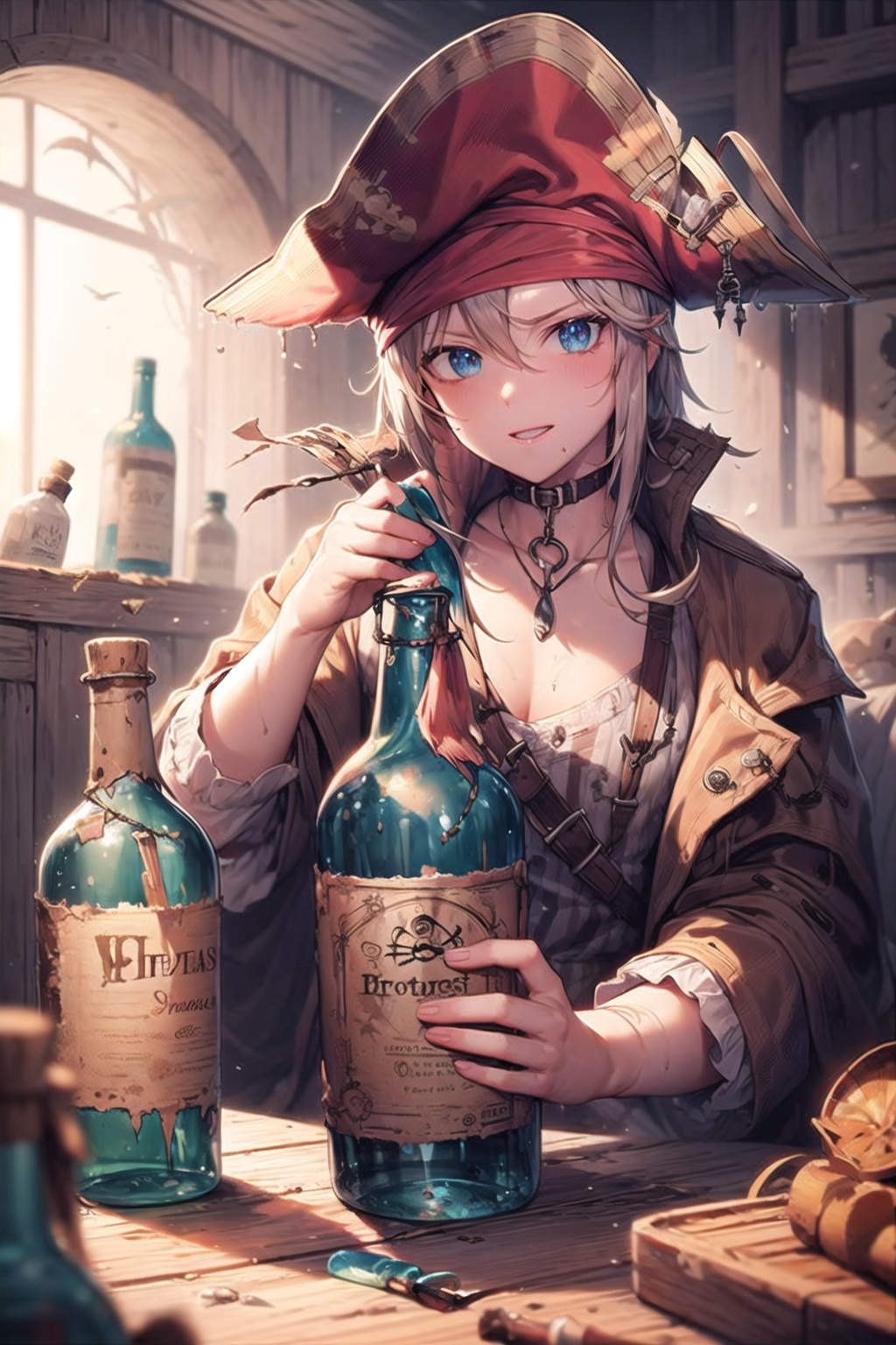 pirate,  bottle,  DtRRd on Tensor.Art