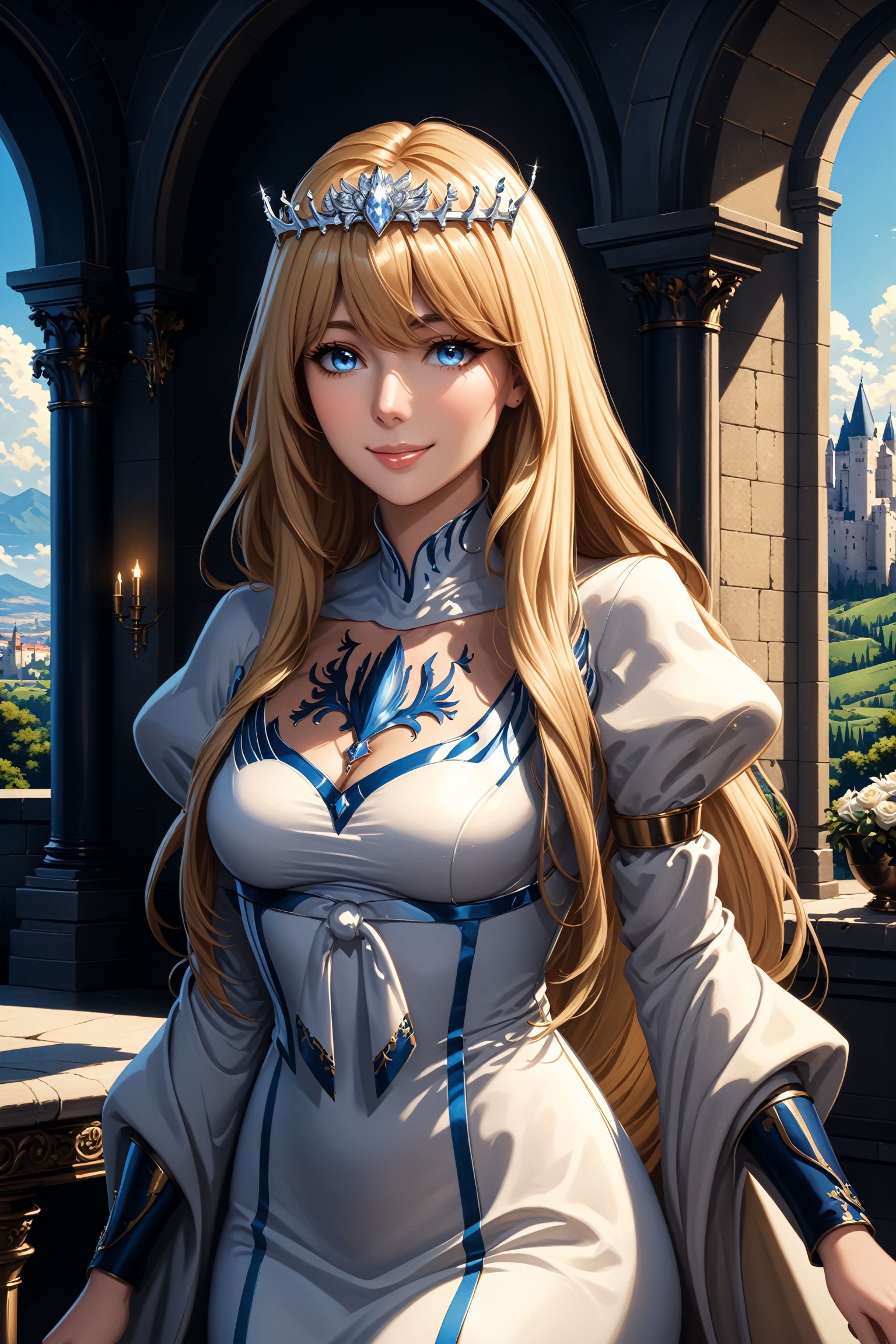 cowboy shot,  side shot,  detailed Illustration of A well propotioned female on Tensor.Art