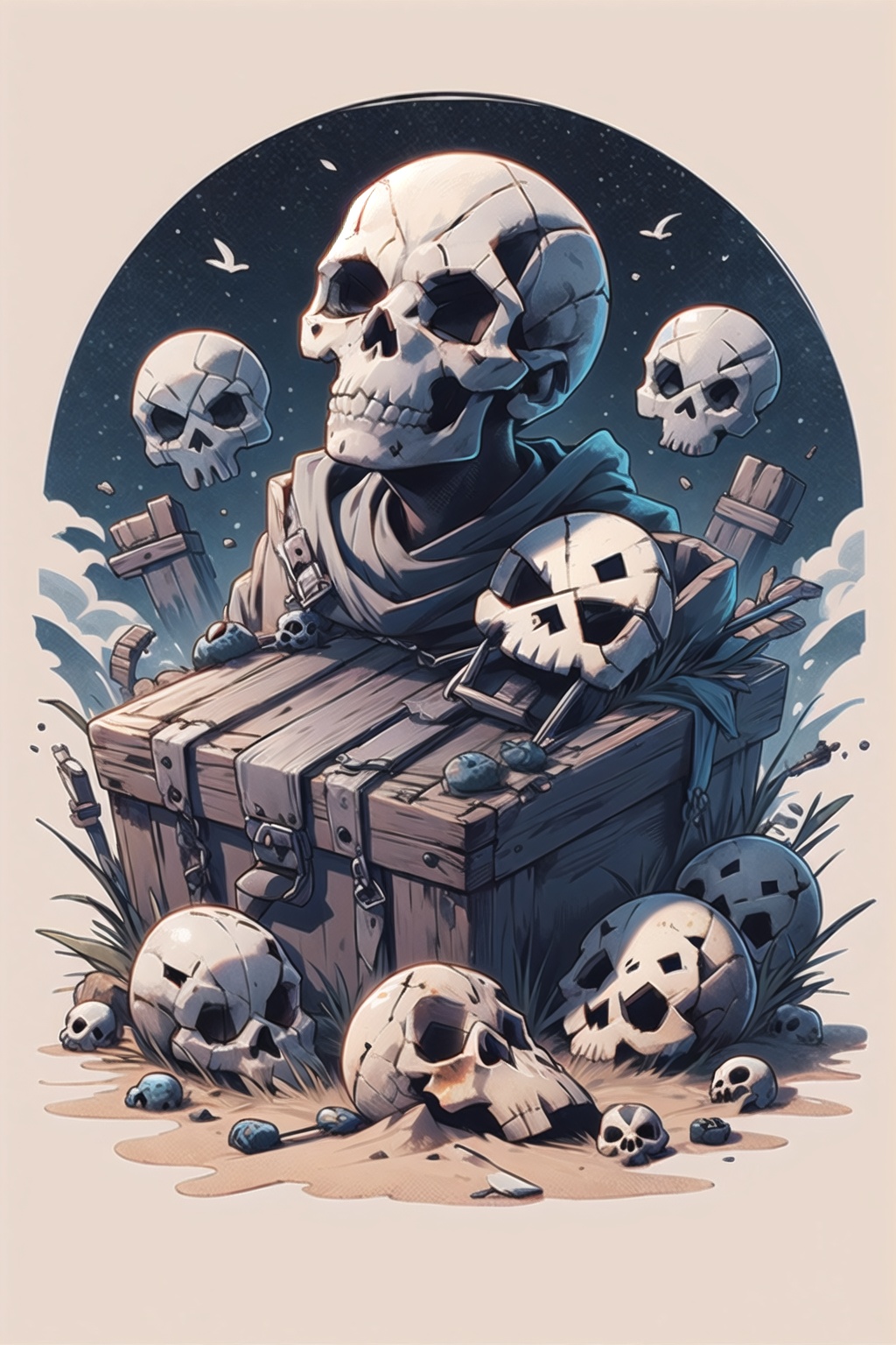 skull,  DtRRd by Oni Toki on Tensor.Art