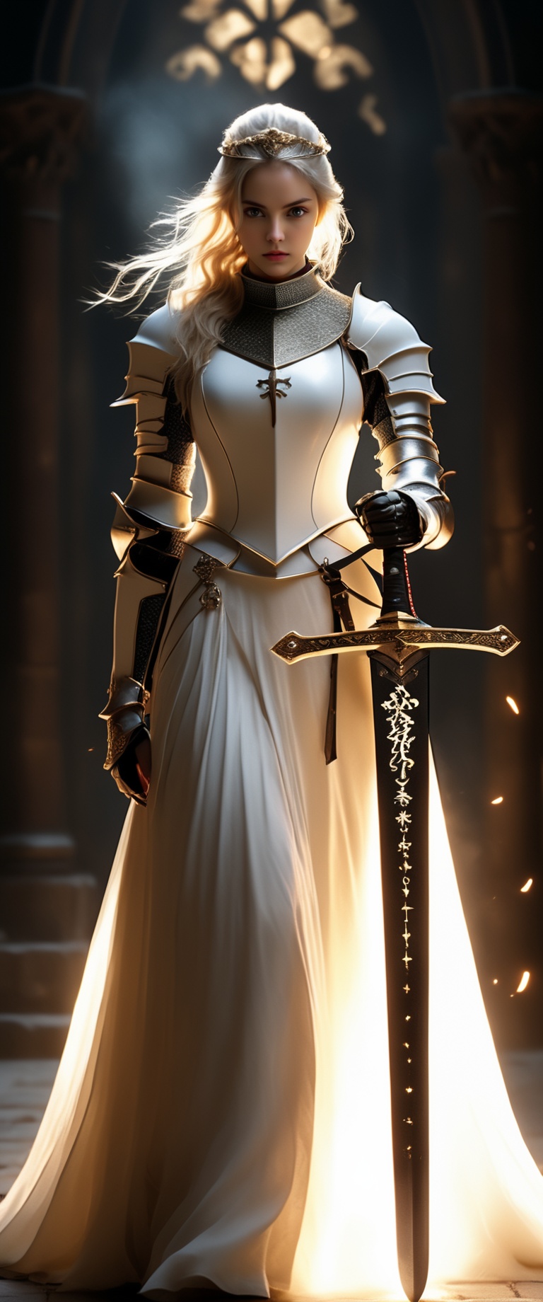 Full body. A girl wearing black armor in the ornate gothic style,  pauldron,  metallic collar on Tensor.Art