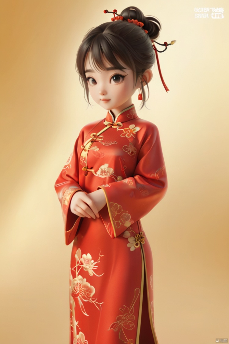  Girl, realistic 3d cartoon style rendering, 18 years old, (whole body :1.5), wearing New Year red Chinese Tang suit, fashionable clothing, New Year background, interactive film style, edge lighting, soft gradient, charming illustration, 3d rendering, OC rendering, best quality, 8K, Super detail, sunlight, realistic, , ,