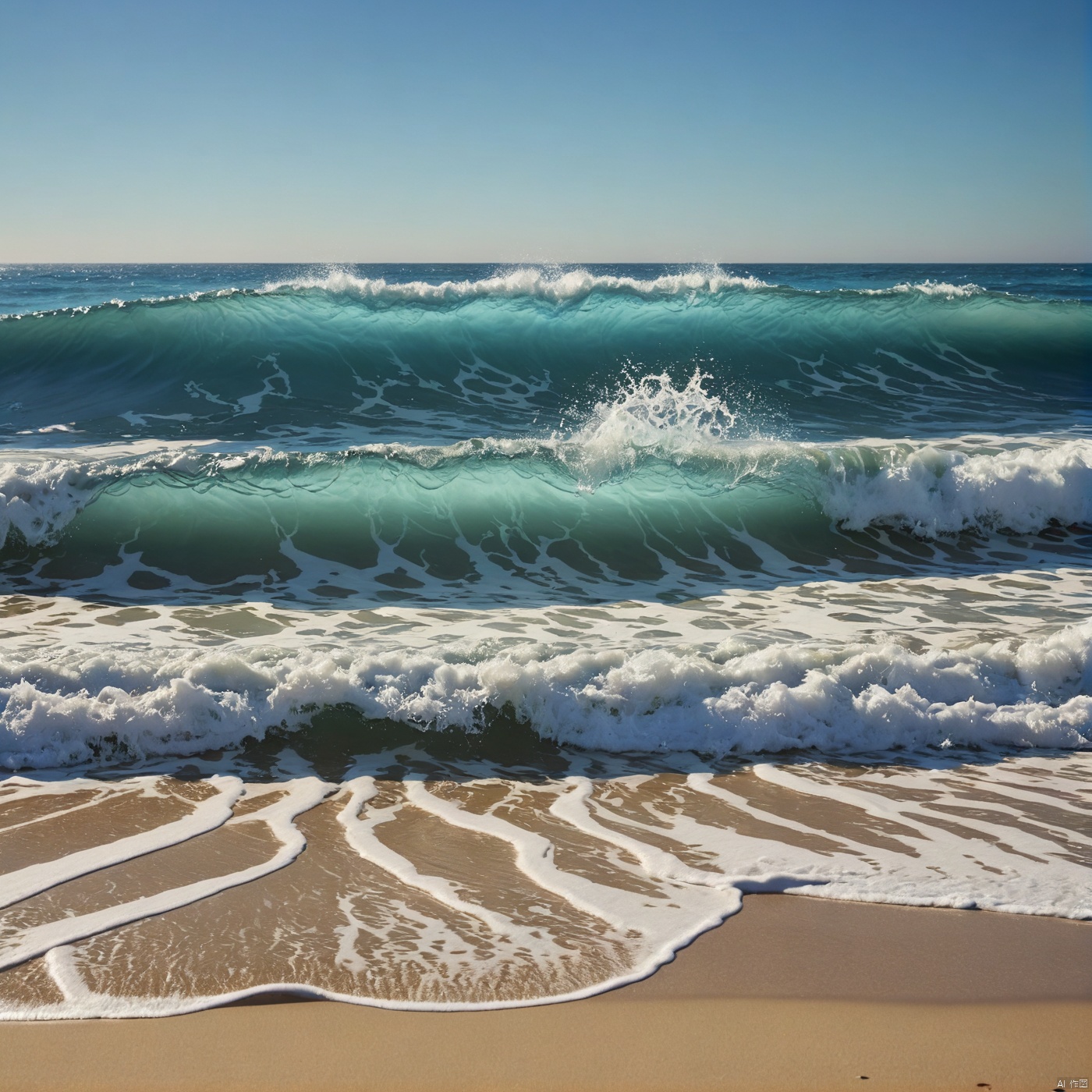 sea,  Blue sky,  No clouds on Tensor.Art
