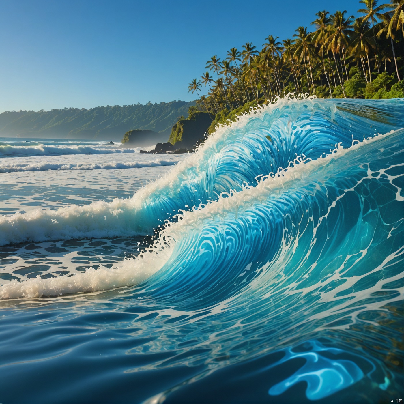 sea,  Blue sky,  No clouds on Tensor.Art
