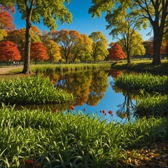 (wonderland:1),
(     Riverside Park





:1),
﻿
﻿
Blue sky,
No clouds,
,
best quality, masterpiece, high res, absurd res,
perfect lighting, intricate details,