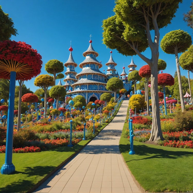 (wonderland:1),
(     Art Park



:1),
﻿
﻿
Blue sky,
No clouds,
,
best quality, masterpiece, high res, absurd res,
perfect lighting, intricate details,