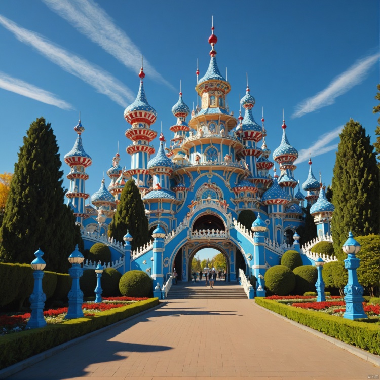 (wonderland:1),
(     Cultural Park






:1),
﻿
﻿
Blue sky,
No clouds,
,
best quality, masterpiece, high res, absurd res,
perfect lighting, intricate details,