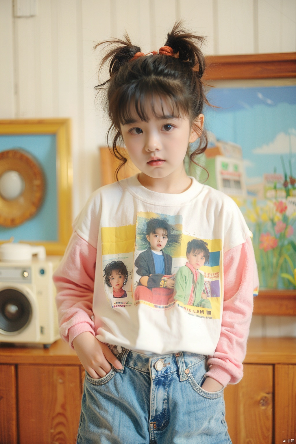  ((Masterpiece)), ((Best Quality)),80sDBA style, little girl, solo ,
