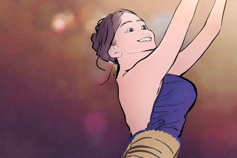 1girl,  smile,  dance on Tensor.Art