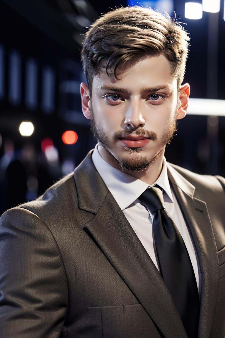 man,  stubble,  smirk on Tensor.Art