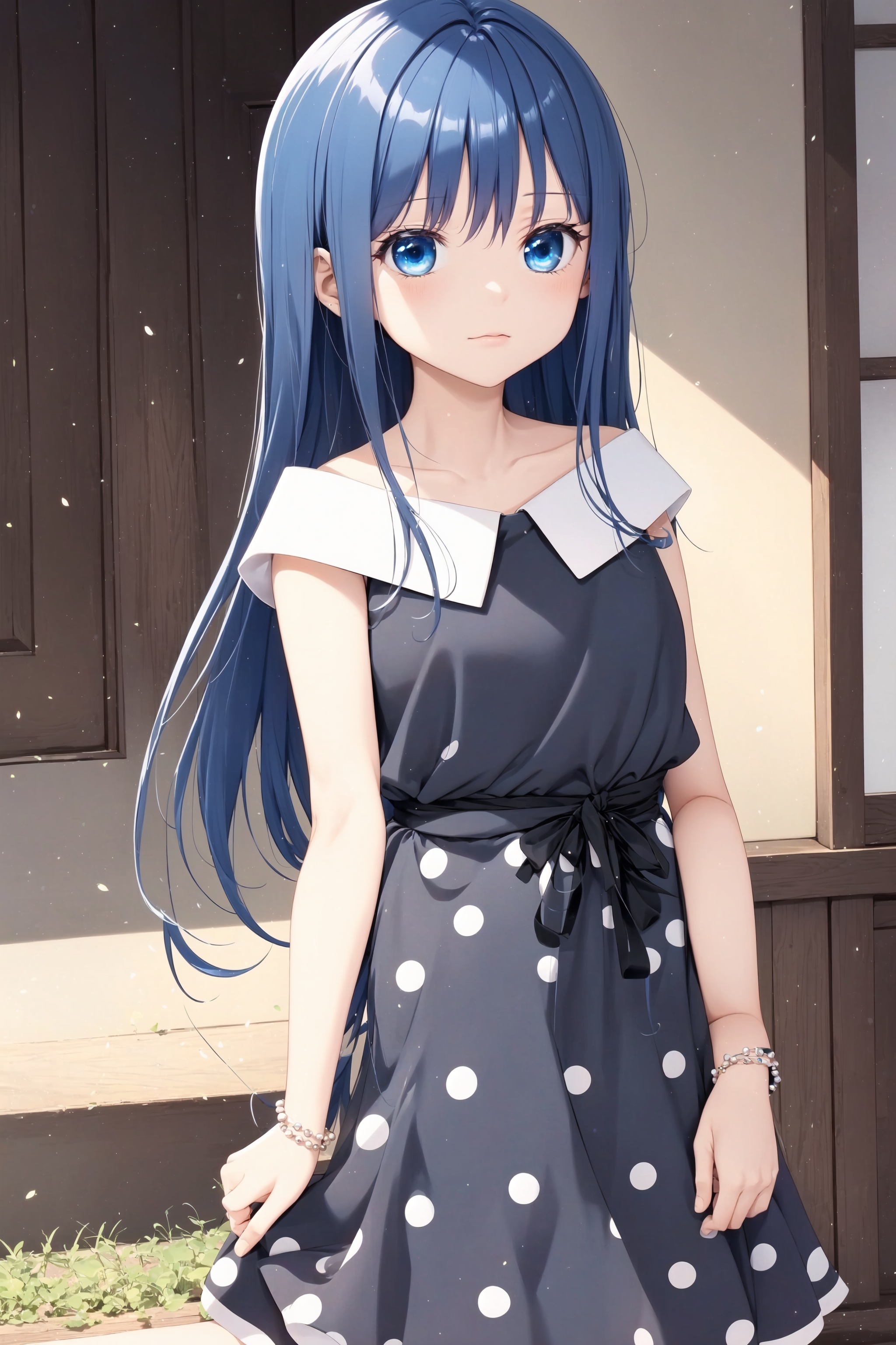 yachiyo nanami,  blue hair,  jewelry on Tensor.Art