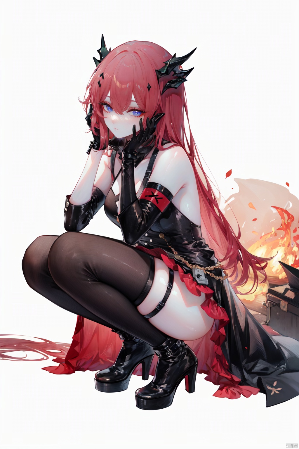 1girl,  solo,  surtr \(arknights\) on Tensor.Art