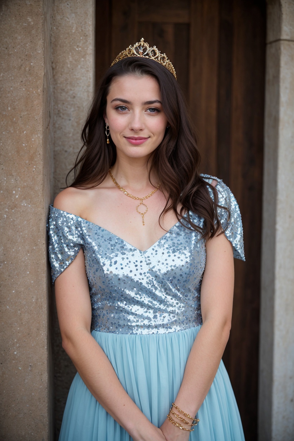 attractive 18yo girl ,  face feature: sexy_biting_lower_lip,  deep dimple on her cheek when smile on Tensor.Art