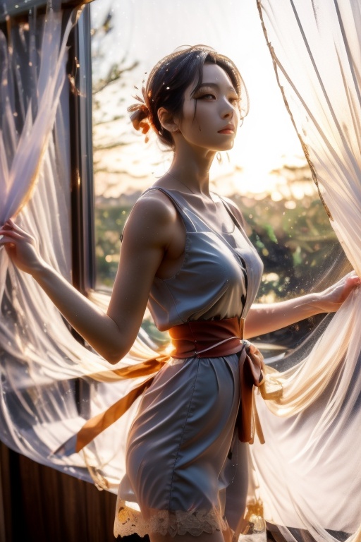 4k ultra high resolution,  mature female gazing at the horizon next to the large windows,  masterpiece on Tensor.Art