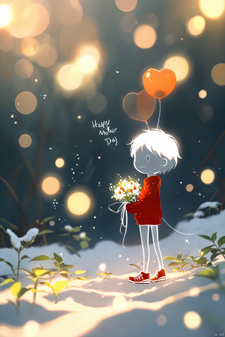  professional 3d model,anime artwork pixar,3d style,good shine,OC rendering,highly detailed,volumetric,dramatic lighting,

A warm and vibrant 3D rendering of a chibi cute furry white kitten wearing a red sweater and matching blue sneakers. He held a bouquet of roses and a heart-shaped balloon with ((( "Happy Mother's Day" )))written in elegant fonts. The little hearts surrounding it add to the sweetness of the scene. The snowy background, warm colors, and cozy atmosphere create a feeling of happiness and love. Meticulous attention to detail and attention to typography make it a captivating poster or photo, perfect for brightening any space.

beautiful colorful background,very beautiful,masterpiece,best quality,super detail,anime style,key visual,vibrant,studio anime