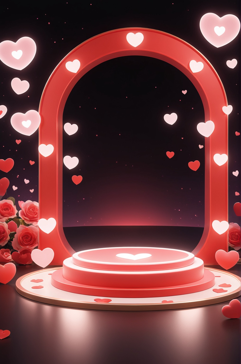 3D\(hubgstyle)\,  a round podium on the ground in the middle,  Valentine's Day theme on Tensor.Art