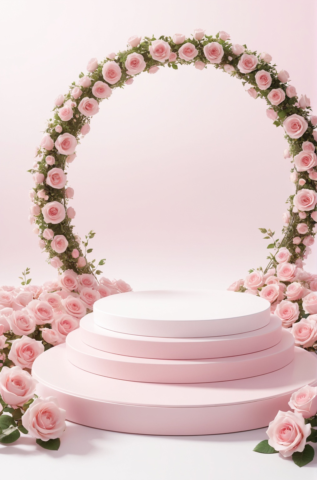 3D\(hubgstyle)\,  a round podium on the ground in the middle,  white background on Tensor.Art