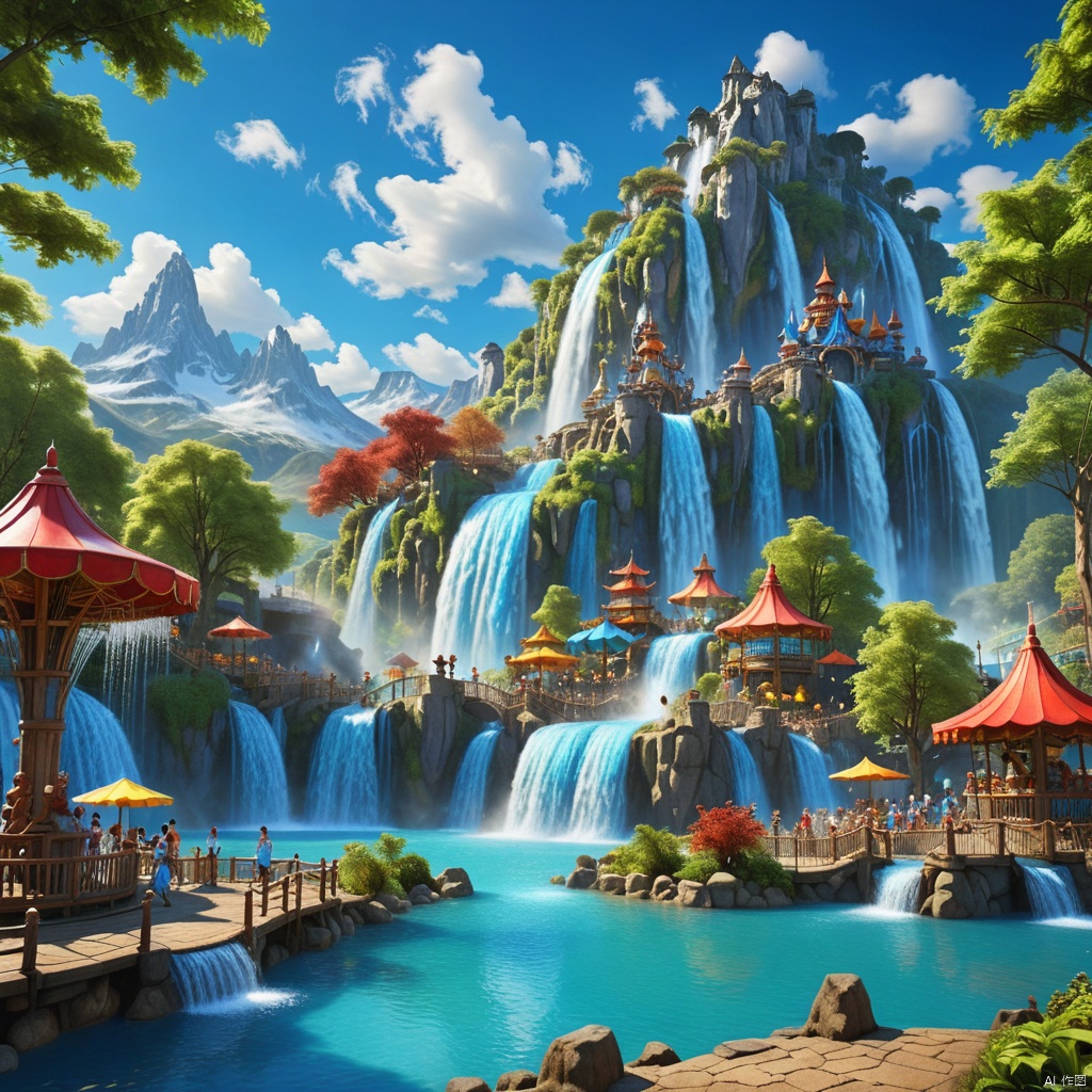 blue sky, Fantasy Park,
Mountain,
Waterfall,



﻿