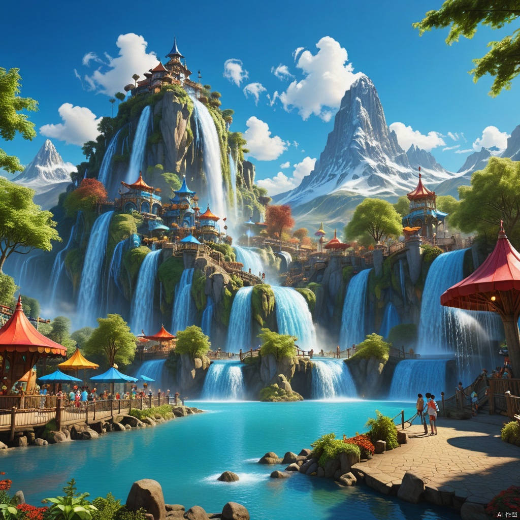 blue sky, Fantasy Park,
Mountain,
Waterfall,



﻿