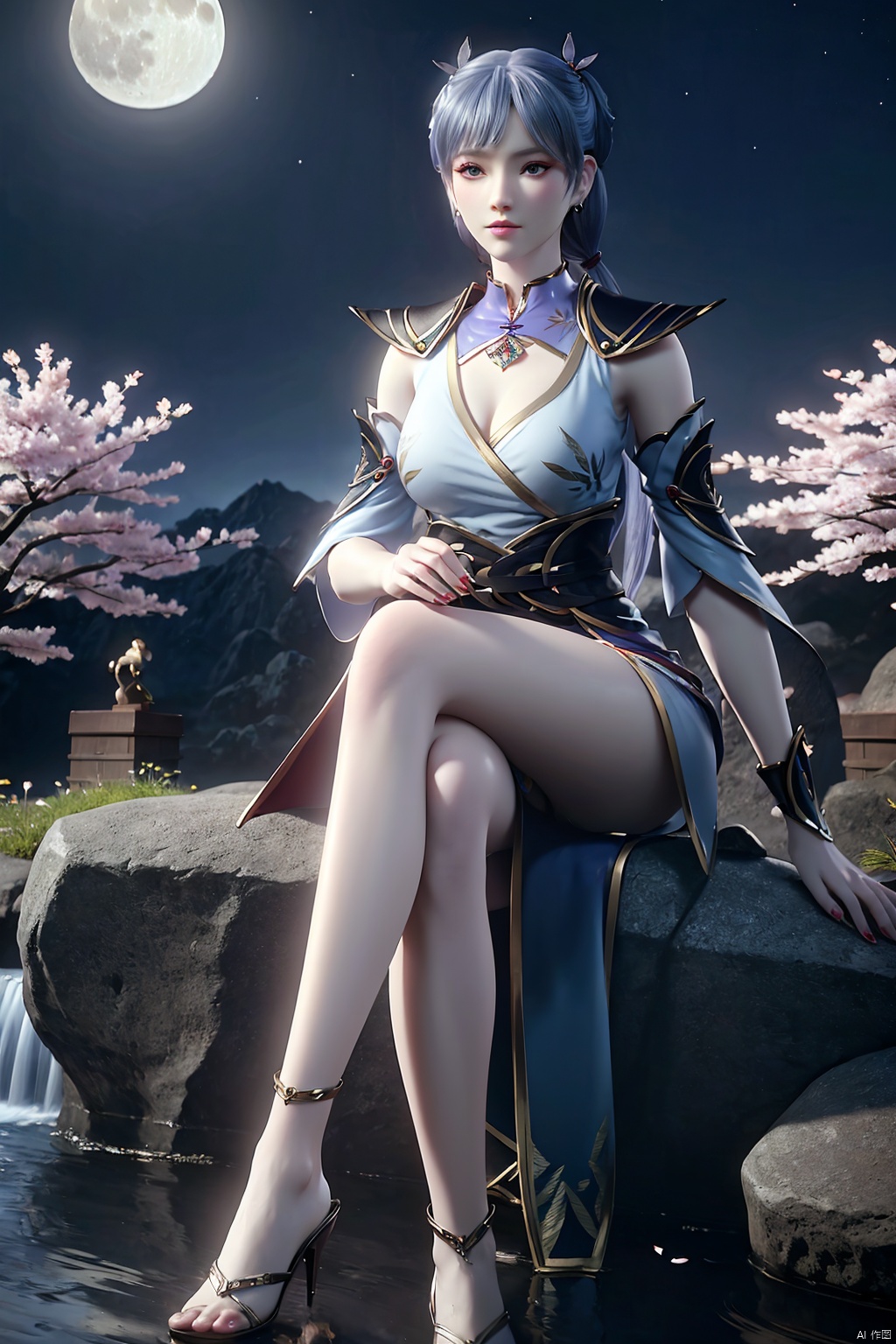 sitting,  (crossed_legs),  dress on Tensor.Art