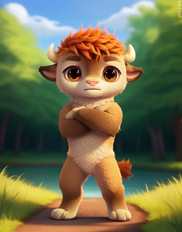 RonBisonCartoon,  red hair,  brown eyes on Tensor.Art