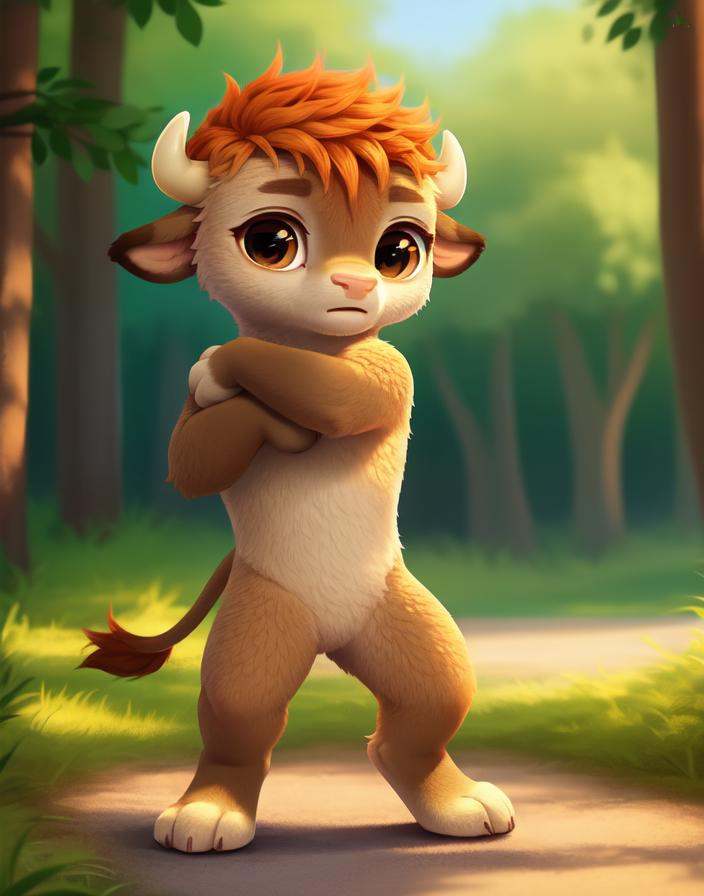 RonBisonCartoon,  red hair,  brown eyes on Tensor.Art