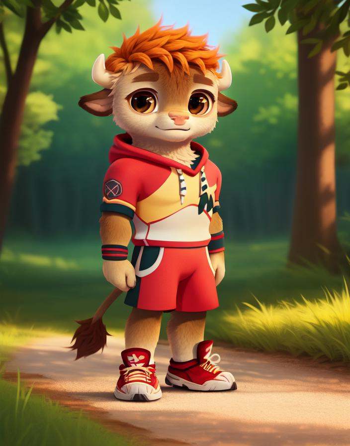 RonBisonCartoon,  red hair,  brown eyes on Tensor.Art