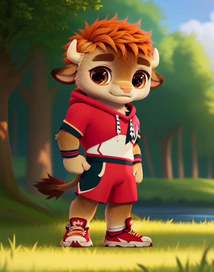 RonBisonCartoon,  red hair,  brown eyes on Tensor.Art