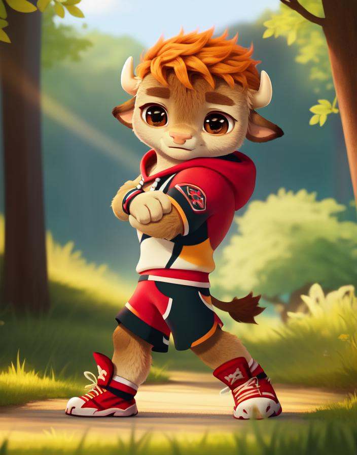 RonBisonCartoon,  red hair,  brown eyes on Tensor.Art