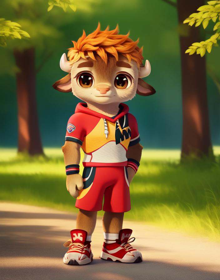 RonBisonCartoon,  red hair,  brown eyes on Tensor.Art