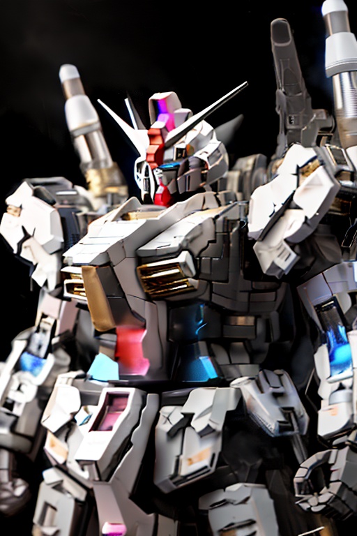 gundam mobile suit,  big cannon,  dark galaxy with earth in the background on Tensor.Art
