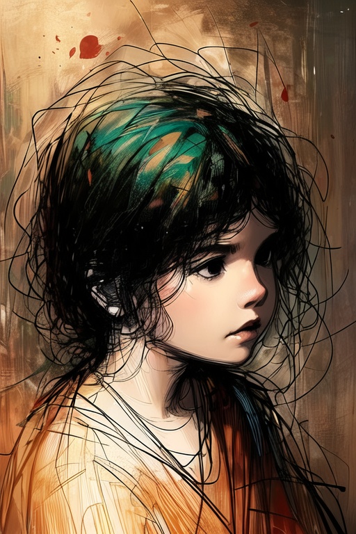 1girl,  YunQiuLineArt01 on Tensor.Art