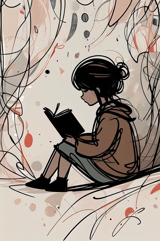 1girl,  read book,  side view on Tensor.Art