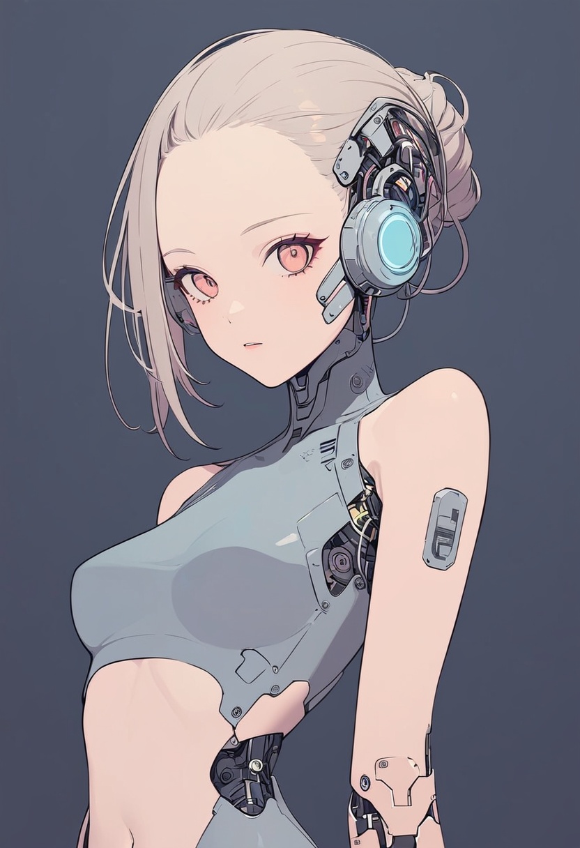 simple background,  1girl,  cybernetic on Tensor.Art