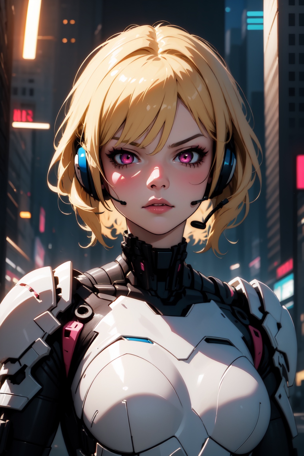 1girl,  white biomechanical armor,  futuristic city on Tensor.Art