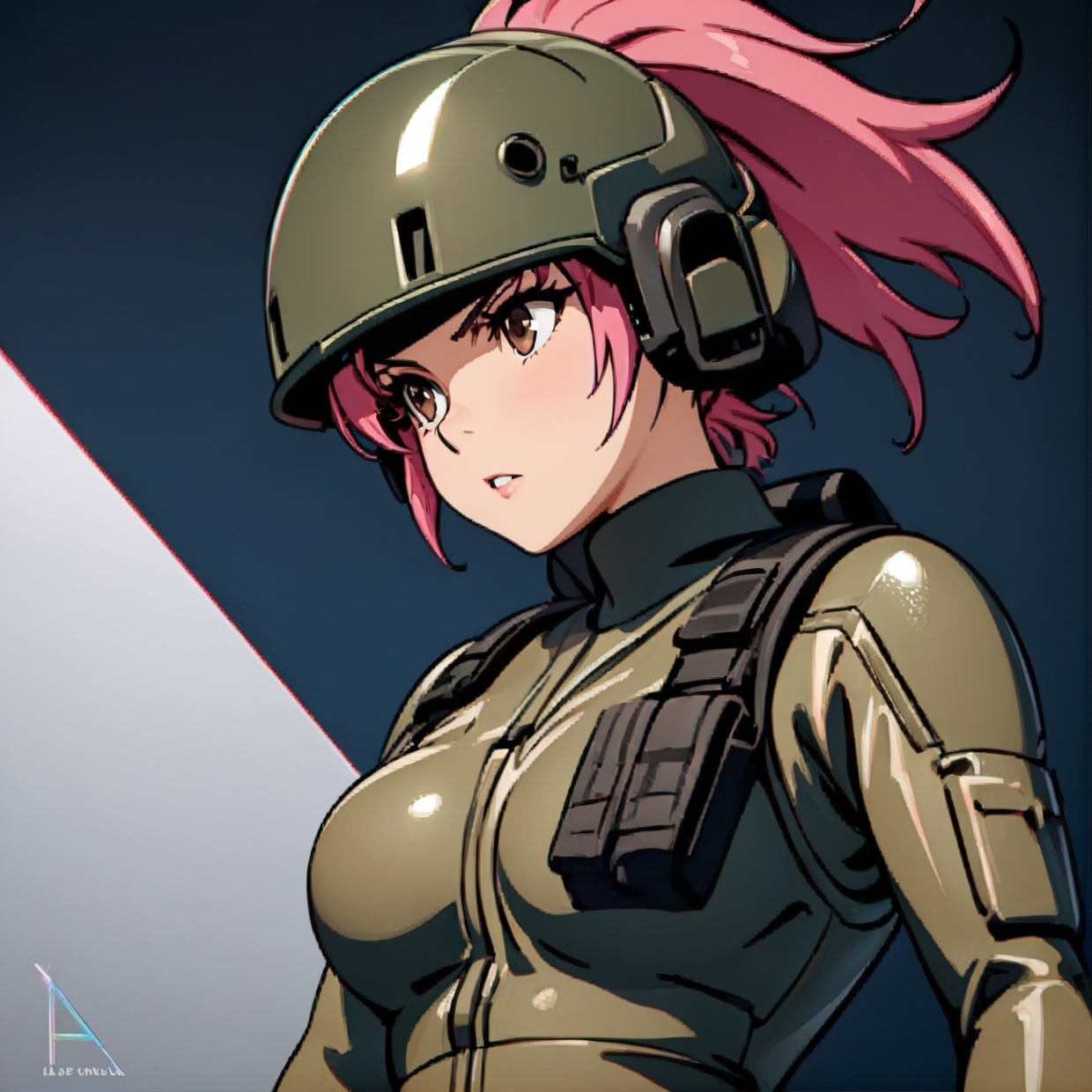 style of metal gear solid,  ,  (pink hair) on Tensor.Art